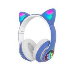 A - Audífonos Inalámbricos Bluetooth Rgb Orejas Gato Niña