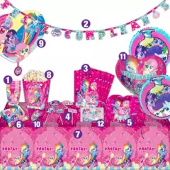 HASBRO - Set Cumpleaños My Little Pony para 6 Personas Cotillón Pronobel