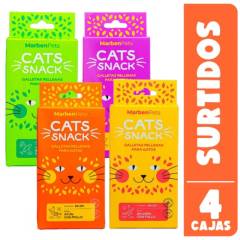 MARBEN PETS - Cats Snack Galletas Gato Rellenas con Catnip, Pack x 4 Cajas