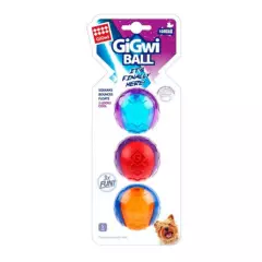 GIGWI - Pack Pelotas Gigwi Sonido Talla Small 3 unidades para Perro