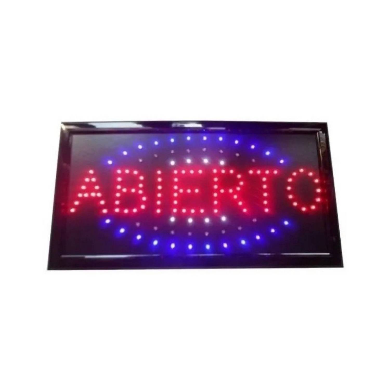 Letrero De Abierto Luminoso Led Comercios 48x25cm