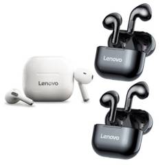 LENOVO - Combo 3 Pcs Audífonos Lenovo LP40 TWS Waterproof Blanco