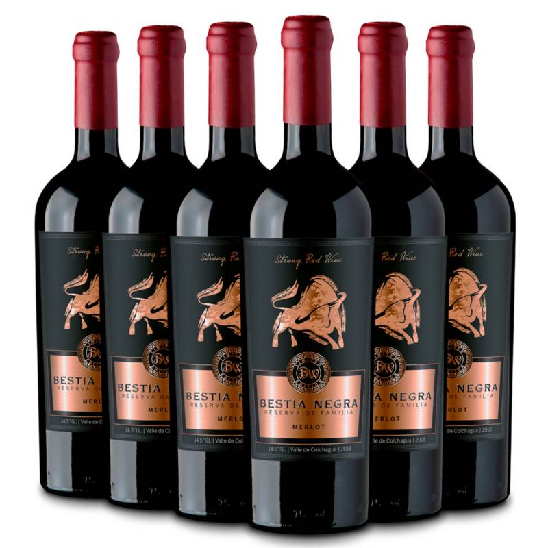 BESTIAS WINES - 6 Vinos Bestia Negra Reserva de Familia Merlot