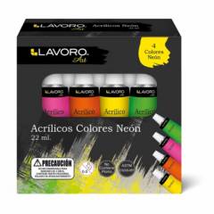 LAVORO - Pintura Acrilica 4 Colores Neon 4 Lavoro