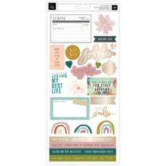 AMERICAN CRAFTS - STICKERS SHEET CAREFREE 6 X 12  CHAMPAGNE FOIL