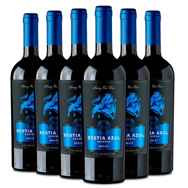 BESTIAS WINES - 6 Vinos Bestia Azul Reserva Merlot