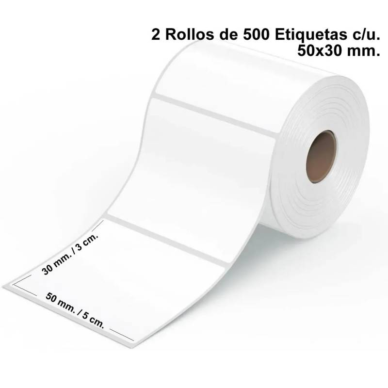 GENERICO Rollos Etiquetas Termicas Autoadhesiva 50x30. 1000 Unidade |