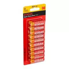KODAK - Pila Zinc Carbon Tamaño Aa Kodak Super Heavy Set 20 Unidades Kodak