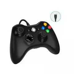 XBOX - Joystick Compatible Con Pc y Xbox 360 Cableado Negro