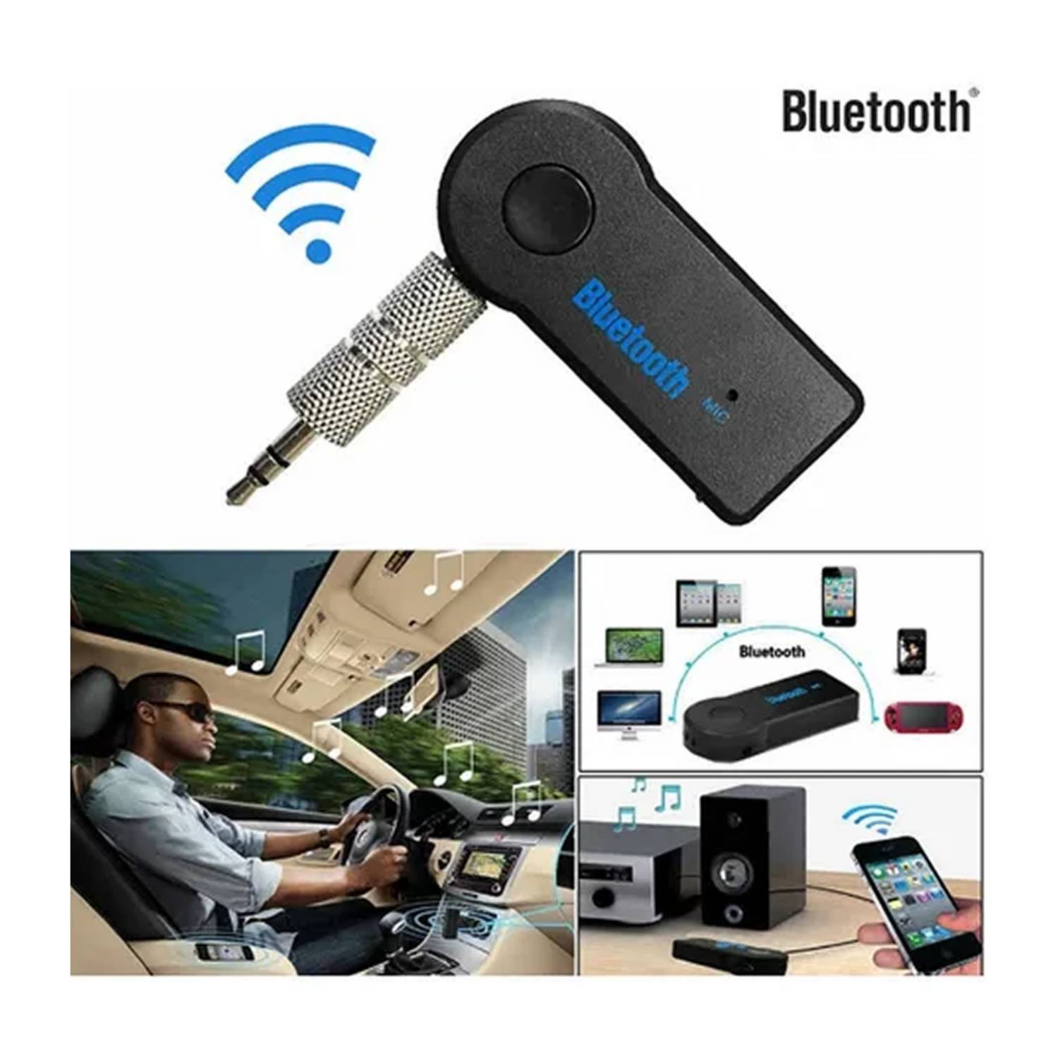 MEJOR Bluetooth Receptor Portable Car Aux Adaptador De Coche Para Música  Mp3 NEW