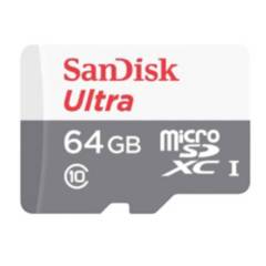 SANDISK - Memoria Micro Sd Sandisk 64gb Clase 10-80mbps -pc-celular-