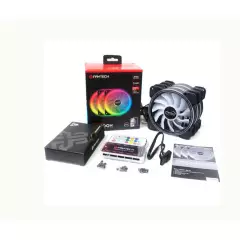 GENERICO - Kit de ventiladores RGB Typhoon FB-302 Black Edition