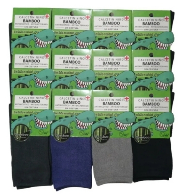 Pack 12 Pares Calcetines Largos Hombre Lisos Bamboo, T 39-45