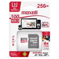 MAXELL - Tarjeta MicroSD Maxell 256GB UH-3 4K