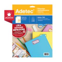 ADETEC - 120 Etiquetas Para Cuadernos/útiles Escolares 70 x 35 mm