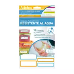 ADETEC - 30 Etiquetas Autoadhesivas Resistentes Al Agua