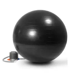 CRUSEC - Pelota balón Negro yoga 55 cm pilates con inflador