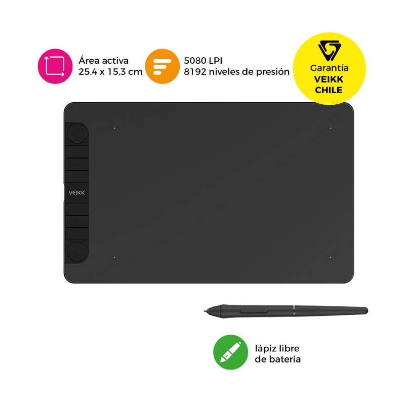 VEIKK - Tableta Gráfica Veikk VK1060 PRO - Incluye 2 Diales