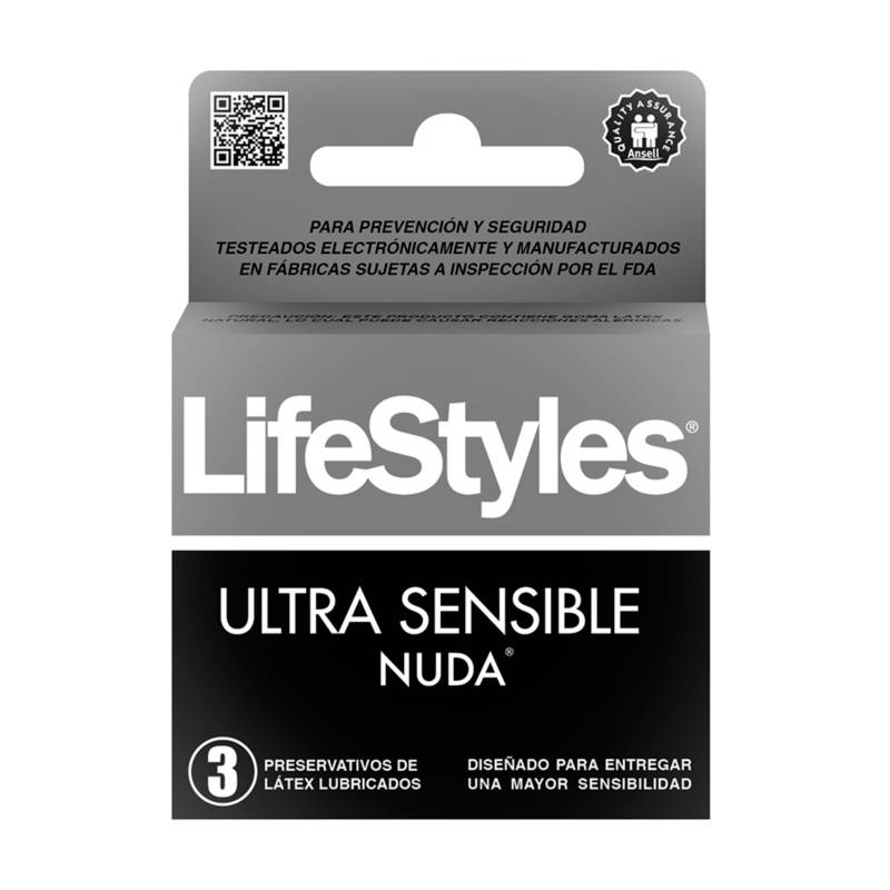 LIFESTYLES - Condones Lifestyle Nuda 3 Unidades / Superstore