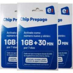 ENTEL - Pack 3 chip prepago entel 1g +30 min