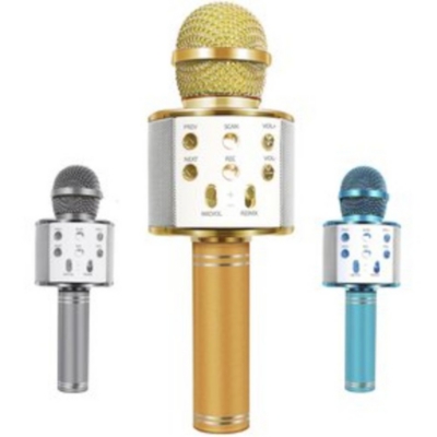 Micrófono Karaoke Bluetooth Inalambrico Parlante - Dorado