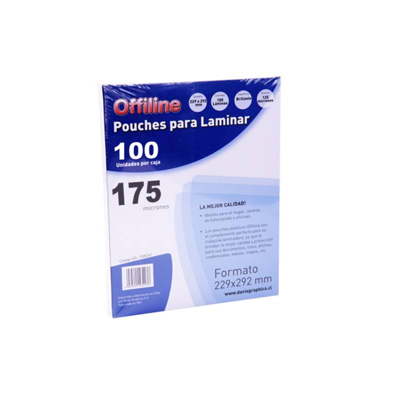 Offiline Laminas Termolaminar Pouches Tamaño Carta 175 Mic 100u 8142