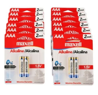Pack de 2 Pilas Baterías Alcalinas AAA Maxell