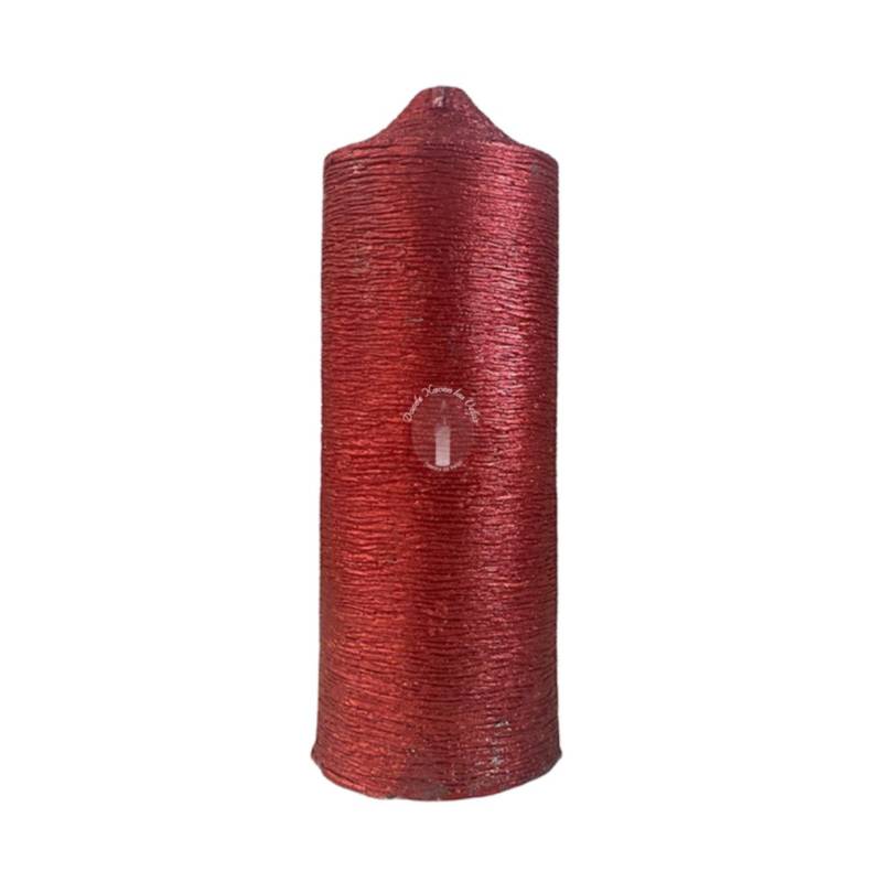 GENERICO - Cirio o Velon Texturizado Color Rojo, 15 cm de alto por 4, 5 diametro