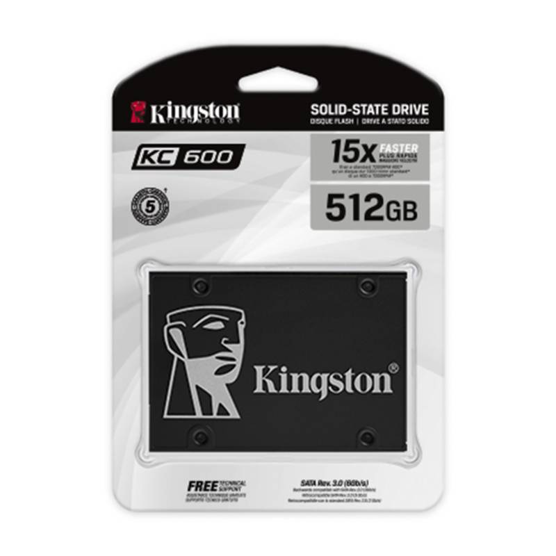 KINGSTON - Disco SSD 512GB Kingston KC600 25 Encriptada SKC600512GB