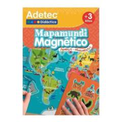 ADETEC - Juego Didáctico Mapamundi Láminas Magnéticas + 3 años