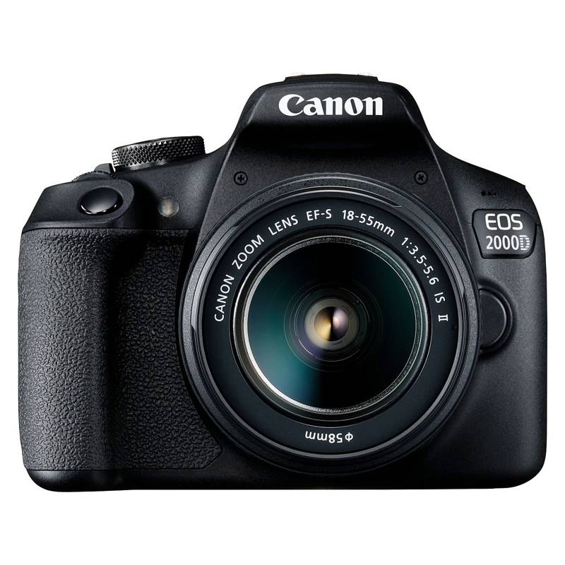 CANON - Cámara Canon EOS 2000D DSLR con Lente 18-55mm f35-56 DC III Negro