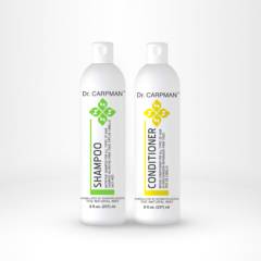 DR CARPMAN - Shampoo nutritivo sin sal para todo tipo de pelo y Acondicionador reparador y antifrizz