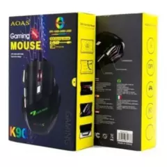 GENERICO - Mouse Gamer AOAS K90 Led Ergonomico 3200DPI 18mts Cable RGB