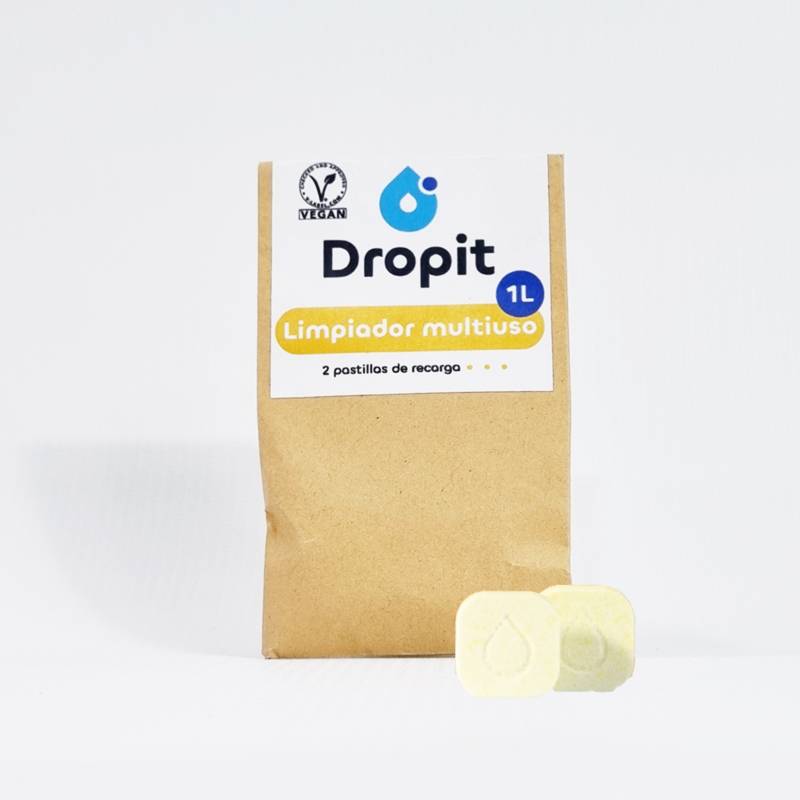 DROPIT - Pack Multiuso Desengrasante y Superficies - 2 pastillas (1L)