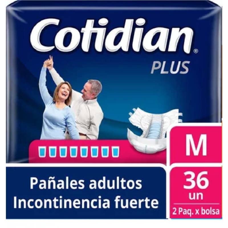 COTIDIAN - PAÑAL ADULTO COTIDIAN PLUS 36 UNIDADES TALLA M