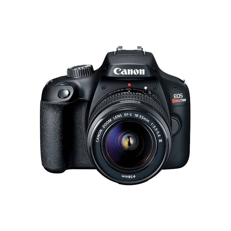 CANON - Cámara Canon EOS 3000DRebel T100 DSLR kit y Lente 18-55mm III - Negro