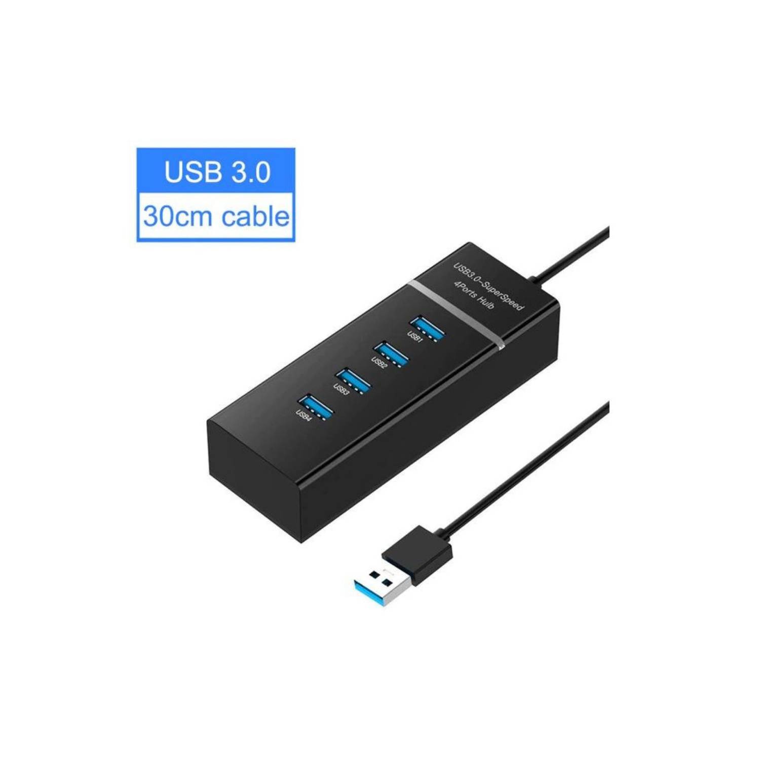 HUB USB 3,0 de alta velocidad, 4 puertos