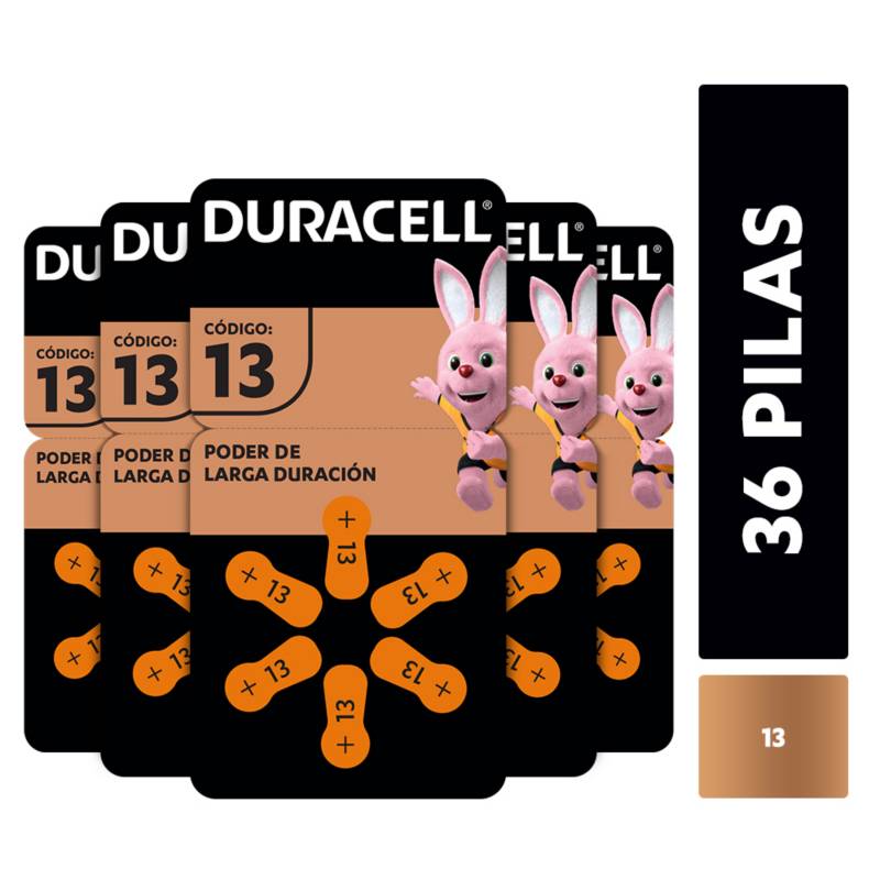 DURACELL - Pack 36 Pilas Duracell audífono tamaño 13