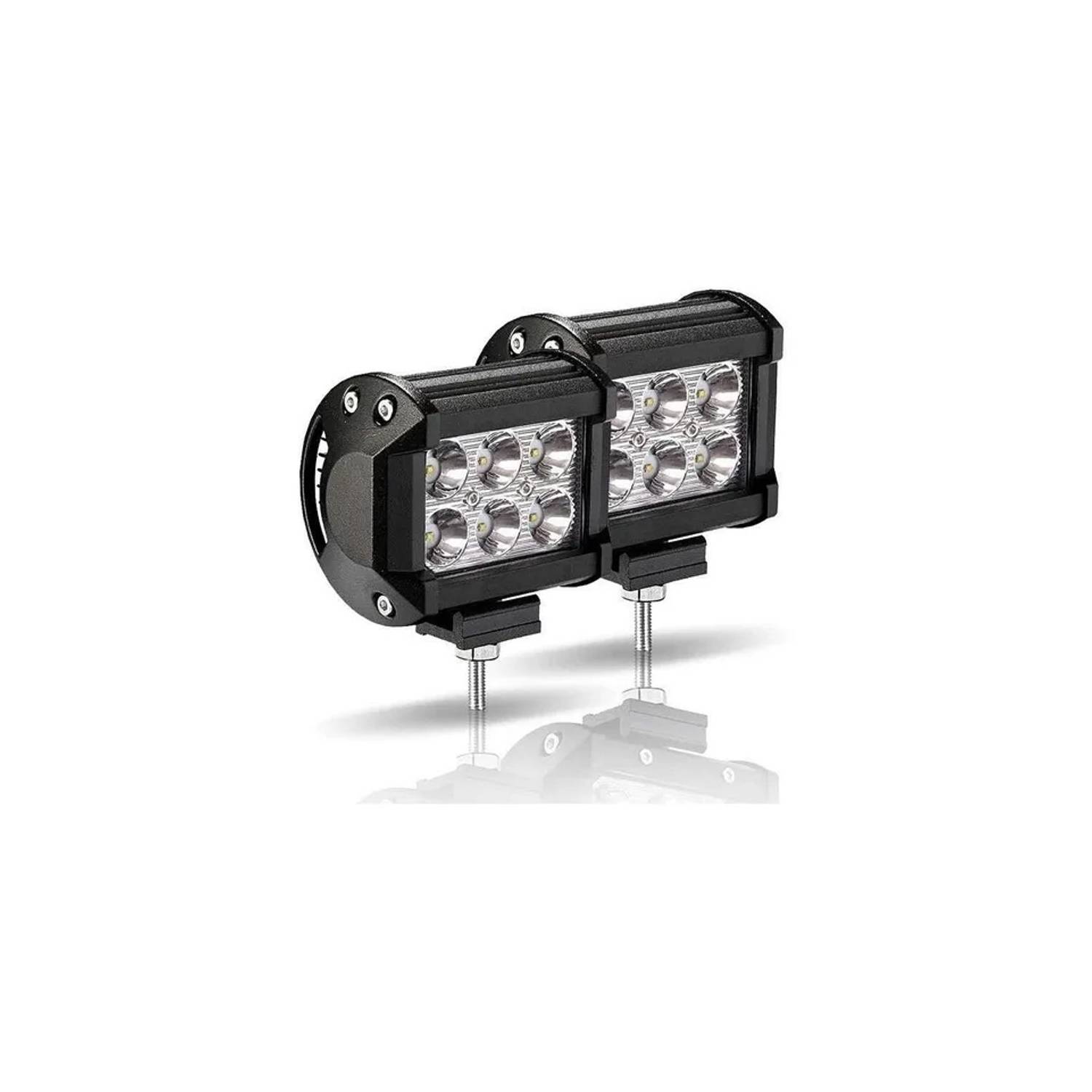 GENERICO Pack X2 Foco Led Focos Neblineros Led Barra Led 4x4 18w