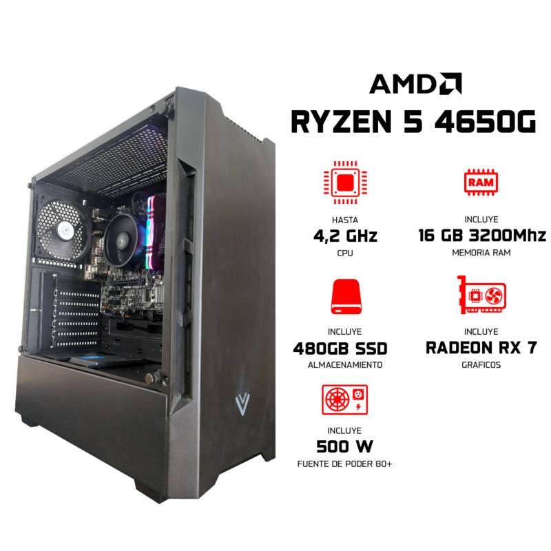 RYZEN - PC Gamer - Ryzen 5 PRO 4650G 16GB RAM 480GB SSD