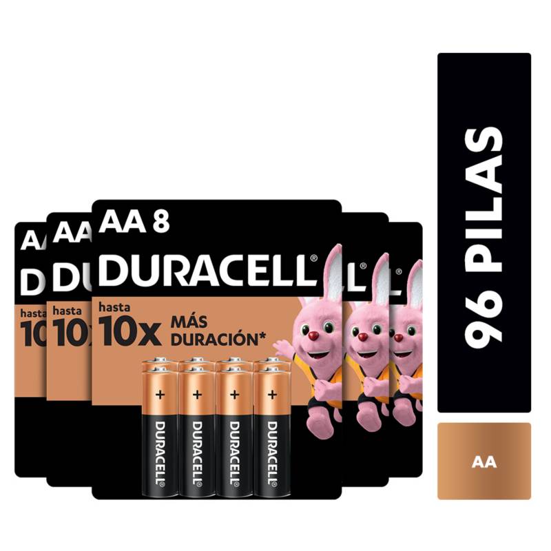 Caja 96 Pilas AA Duracell doble A Alcalinas - Todopilas Chile