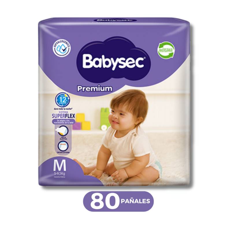 BABYSEC - Pañal Babysec Premium M-80 pañales