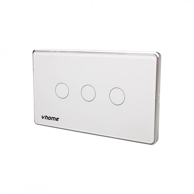VHOME - Interruptor Wifi RF Vhome Design Vector Sin Neutro 3 Canales