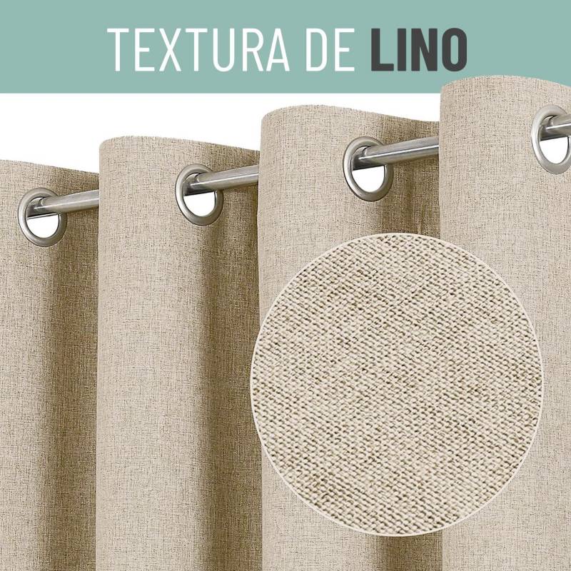 Cortinas Blackout Lino Lavable 100% Para 2,4 X 2,50 De Alto