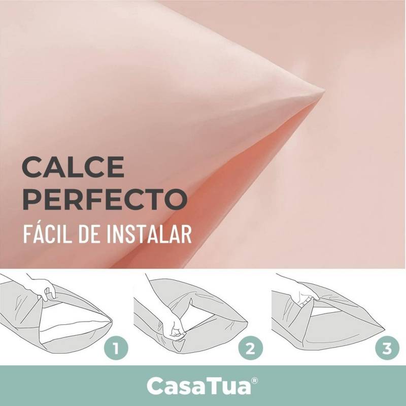 CASATUA Funda Almohada Satin Seda Set X2 Unids 100 O 76cm - Negro - 76x50