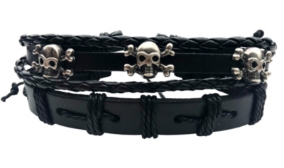 GENERICO X2 Set Pulseras Brazalete Vikingo Pulsera Cuero Hombre Mujer