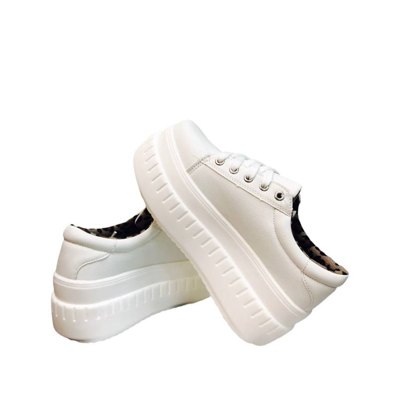MD Zapatillas blancas con plataforma caña baja livianas | falabella.com