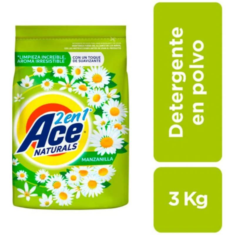 ACE - Detergente en Polvo Ace Naturals Manzanilla 3 kg