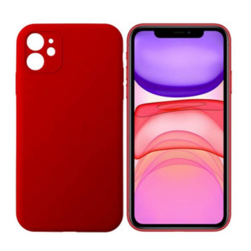 GENERICO Carcasa de silicona compatible con Iphone 11 Roja