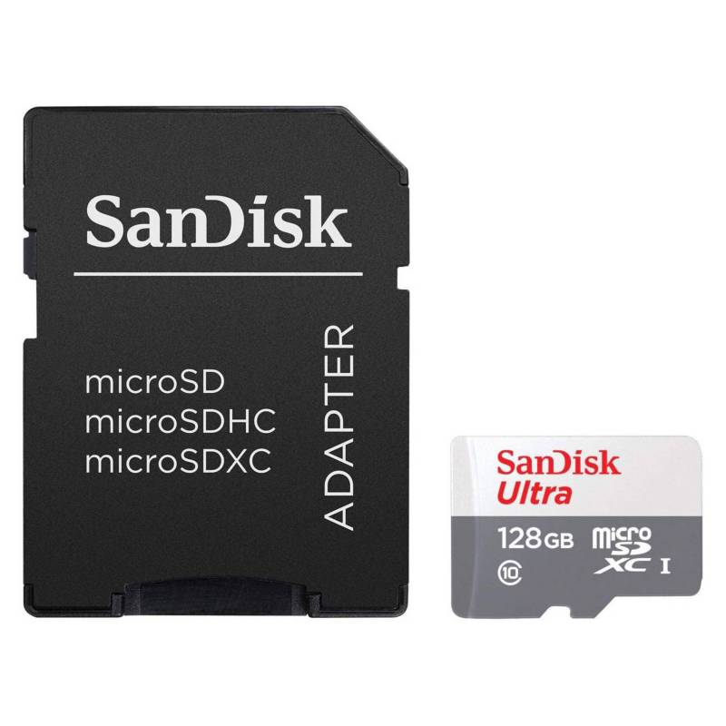 SANDISK - Tarjeta de Memoria Micro SD 128GB Sandisk 100MBs  Adaptador